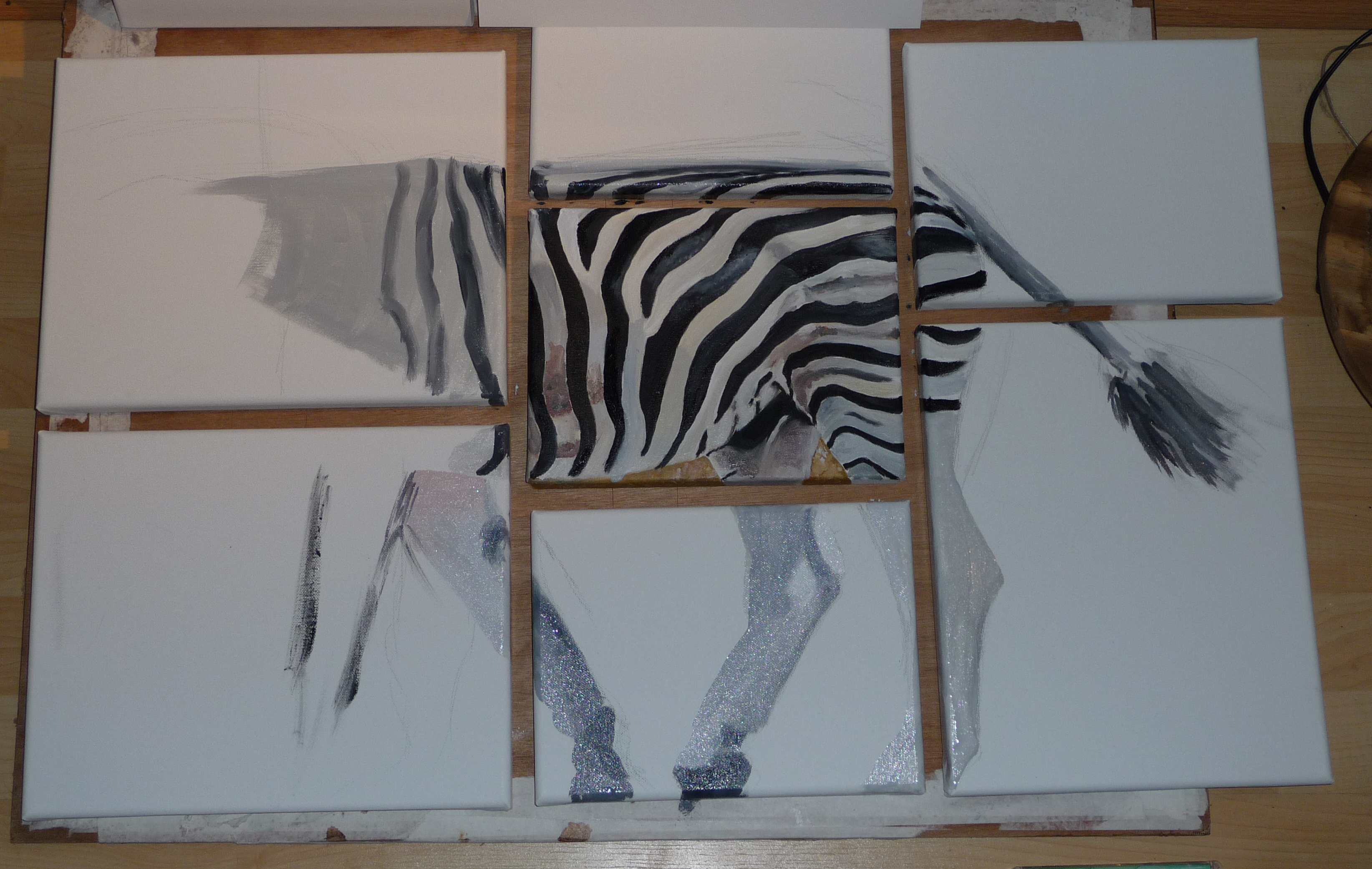 Zebra in de bush in opzet